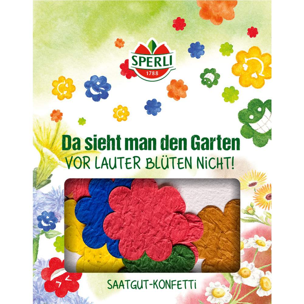 Confetti SPERLI cu seminte de flori – Saatgut Konfetti eco pentru gradina si evenimente sustenabile, cu protectie germinatie
