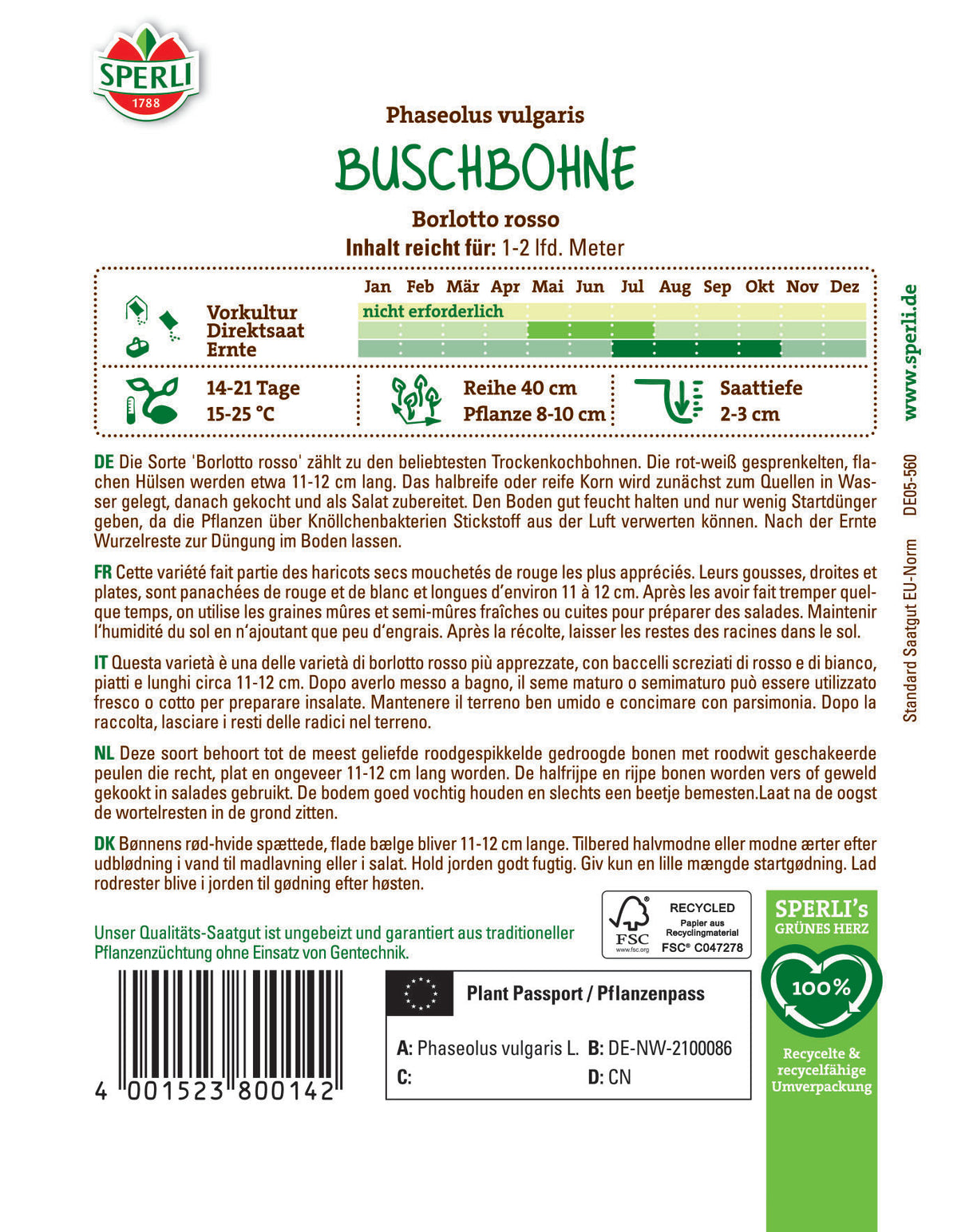 Seminte fasole pitica Borlotto Rosso