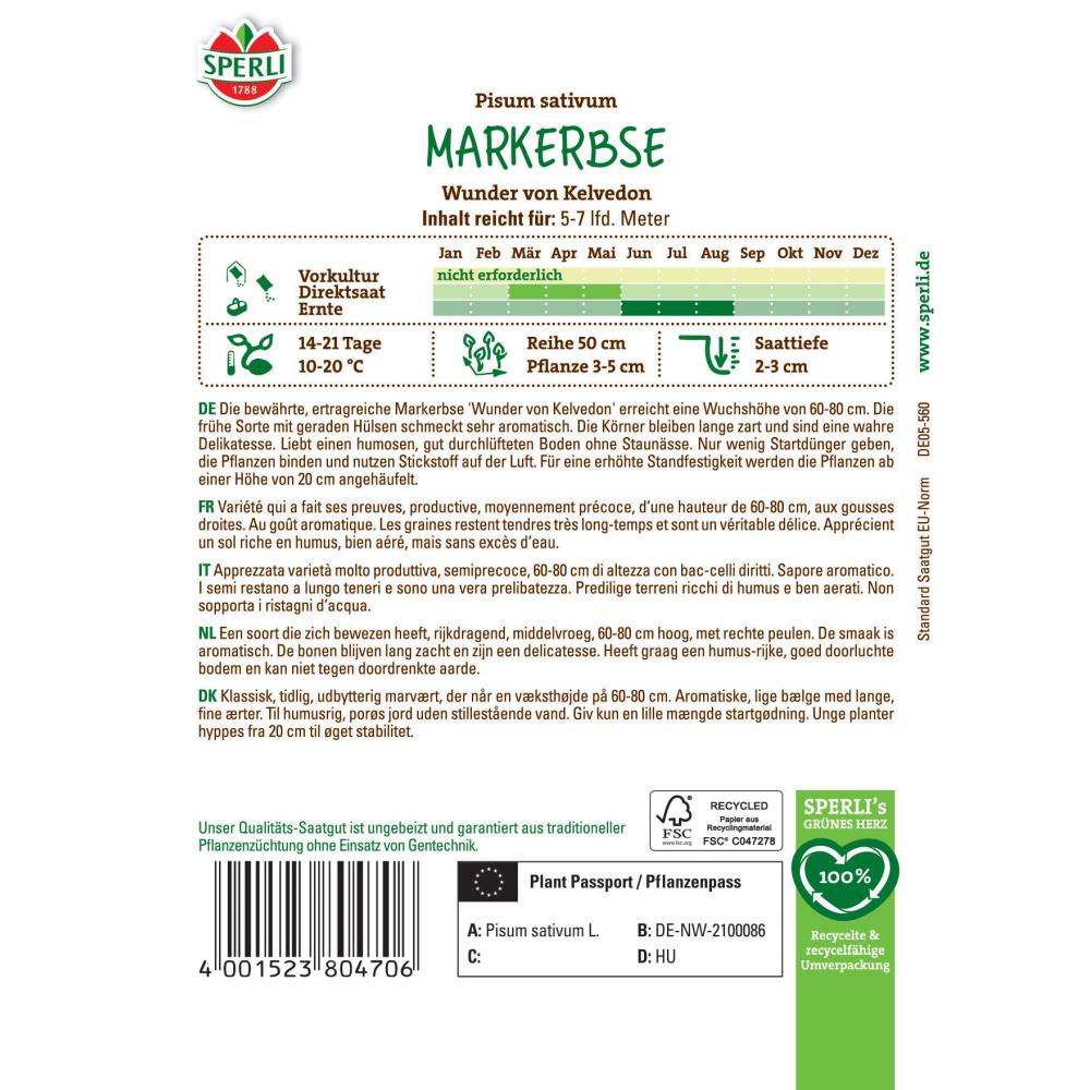 Seminte mazare Wunder von Kelvedon