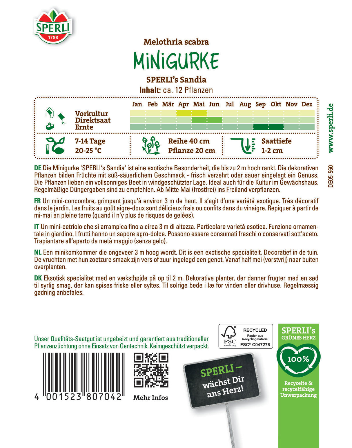 Seminte castraveti mici SPERLI Sandia