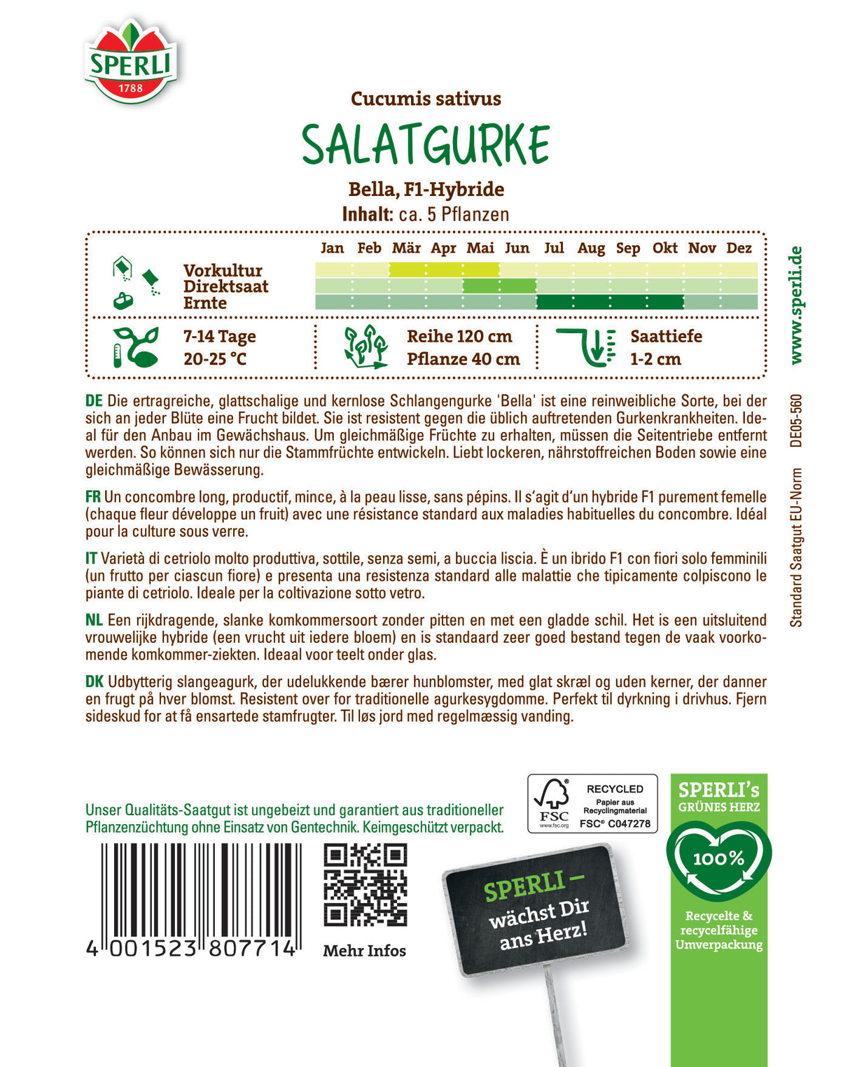 Seminte castraveti salata Bella