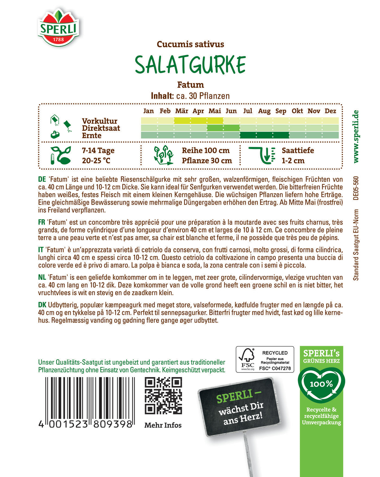Seminte castraveti salata Fatum