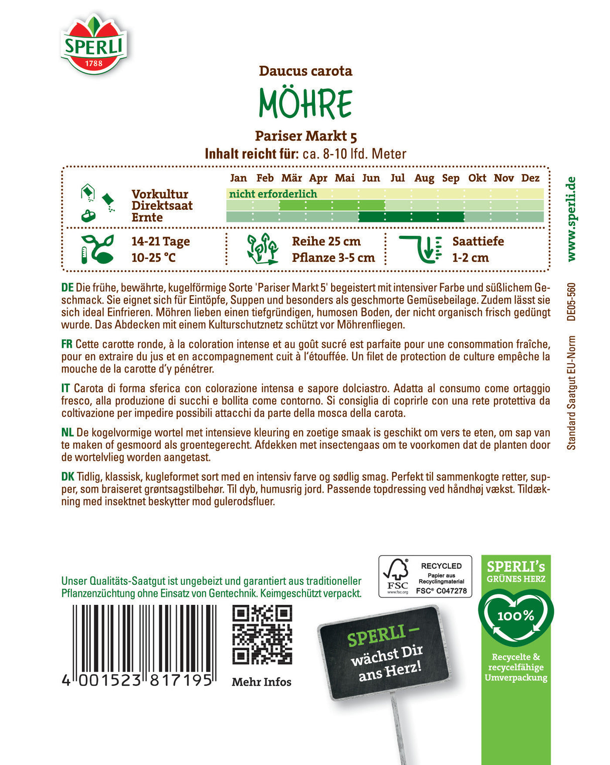 Seminte morcovi Pariser Markt 5