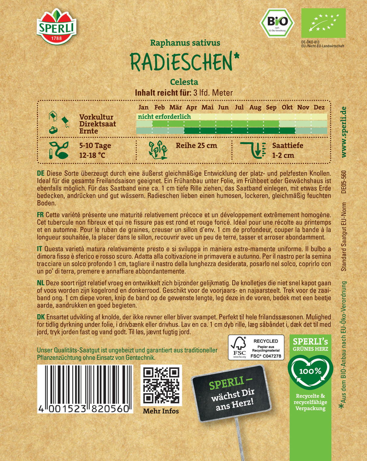 Seminte BIO ridiche cu banda