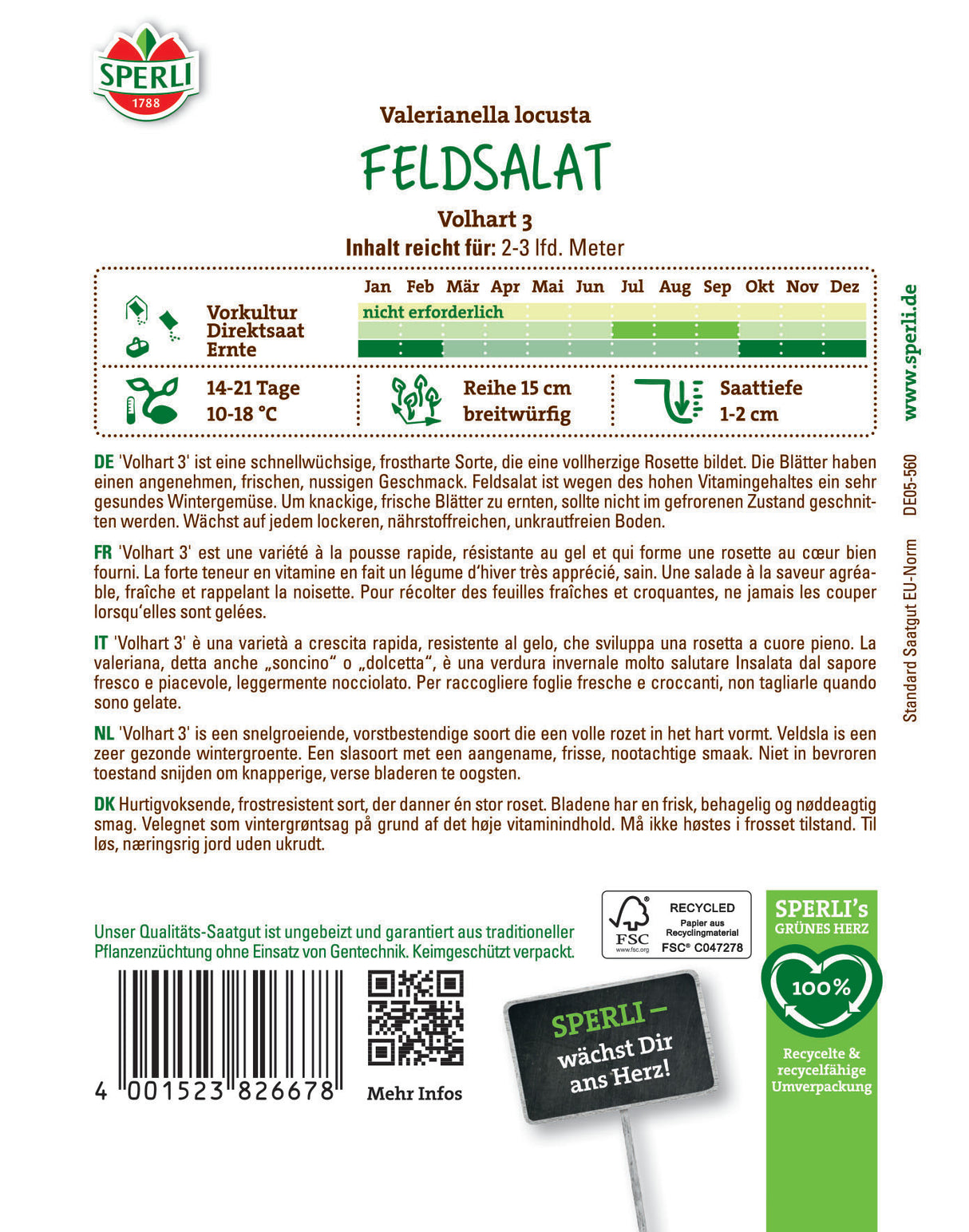 Seminte salata de camp Volhart 3