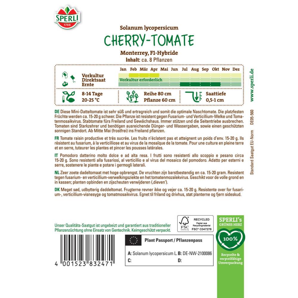 Seminte rosii cherry Monterrey F1 – productie bogata si gust dulce, 1 Bucata