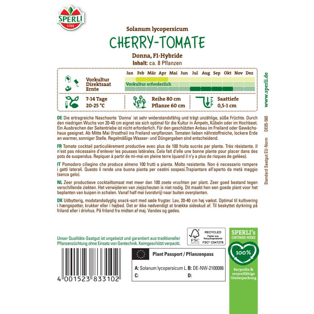 Seminte rosii Donna F1 – randament mare si fructe uniforme, ajung la 10-20 g