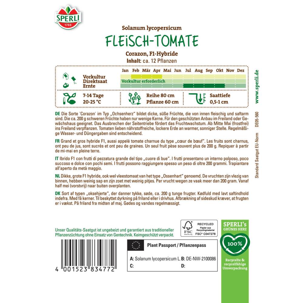 Seminte rosii Corazon F1 – forma de inima si gust dulce, ajung la 150-200 g