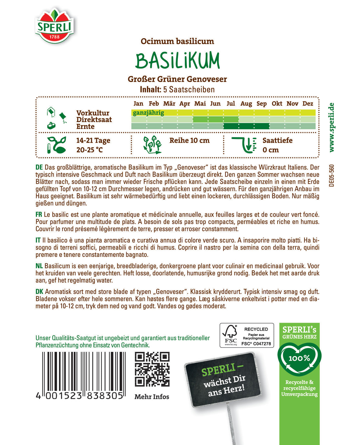 Seminte de busuioc Genovez Marele