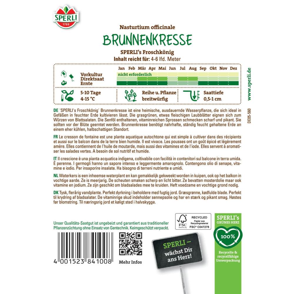 Seminte creson de izvor SPERLI Froschkönig