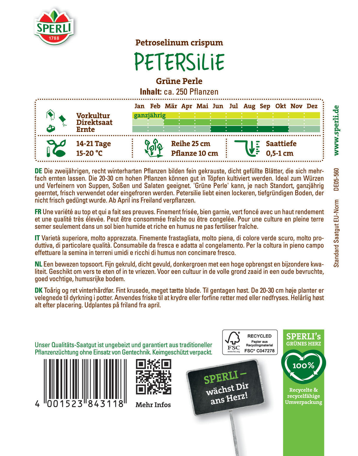 Seminte patrunjel frunza Grune Perle