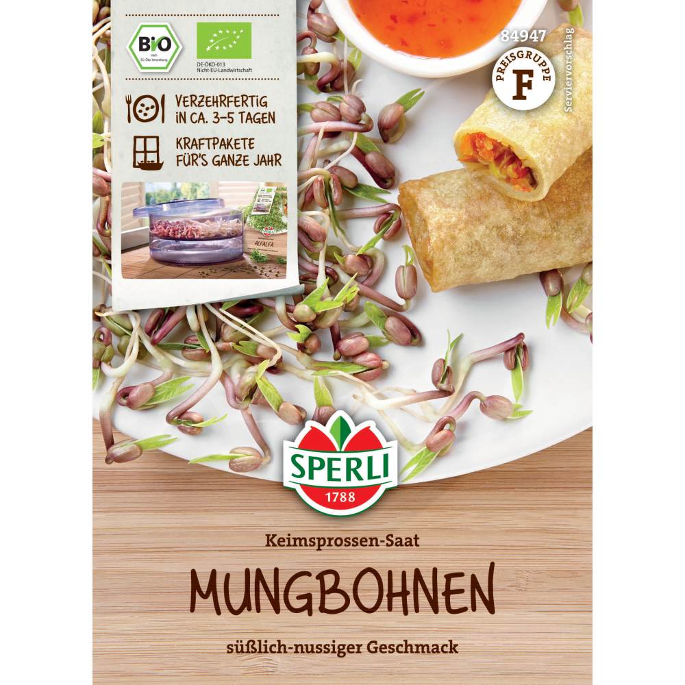 BIO lastari de fasole Mung – gust delicat si sanatos, 30 g, cu protectie germinatie