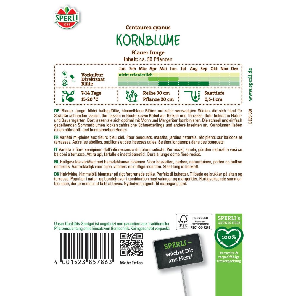 Seminte albastre de albastrele Blauer Junge