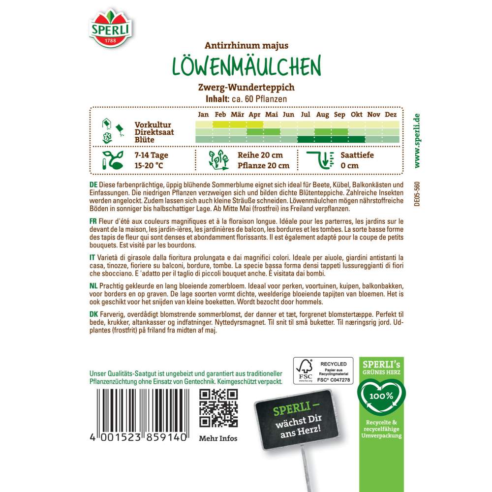 Seminte gura-leului pitic – flori viu colorate, ajunge pentru 60 Plante, cu protectie germinatie