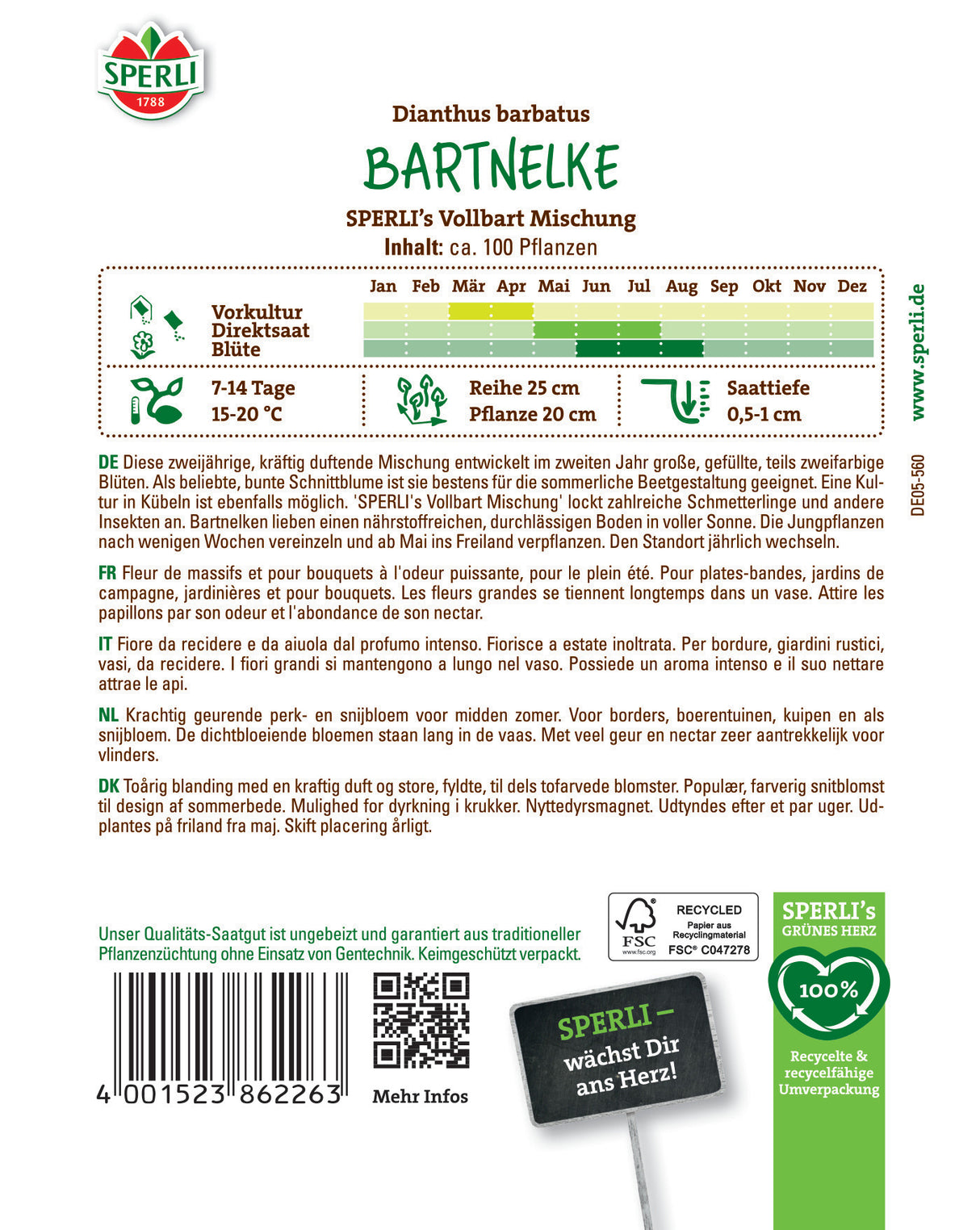 Seminte garofite SPERLI Vollbart