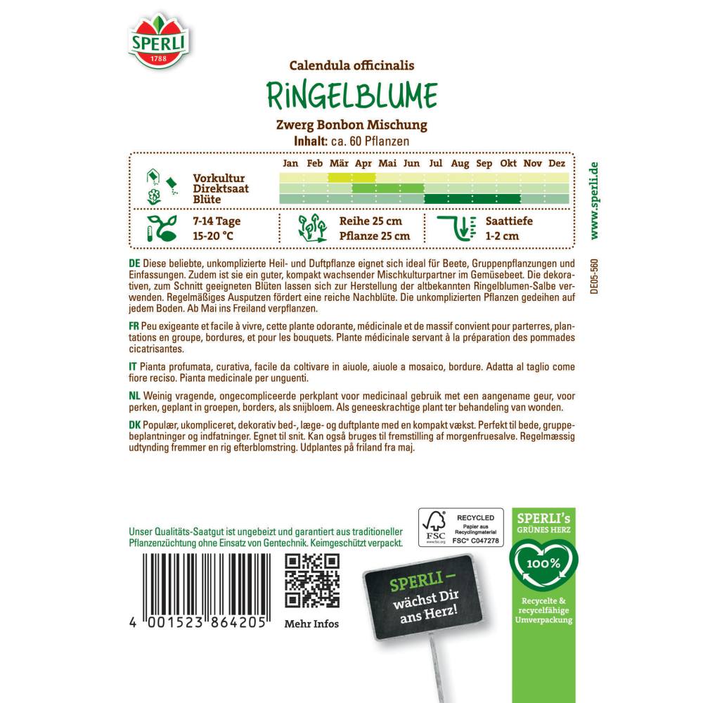 Seminte de galbenele pitice – amestec Bonbon Zwerg pentru borduri, ajunge pentru 60 Plante, cu protectie germinatie