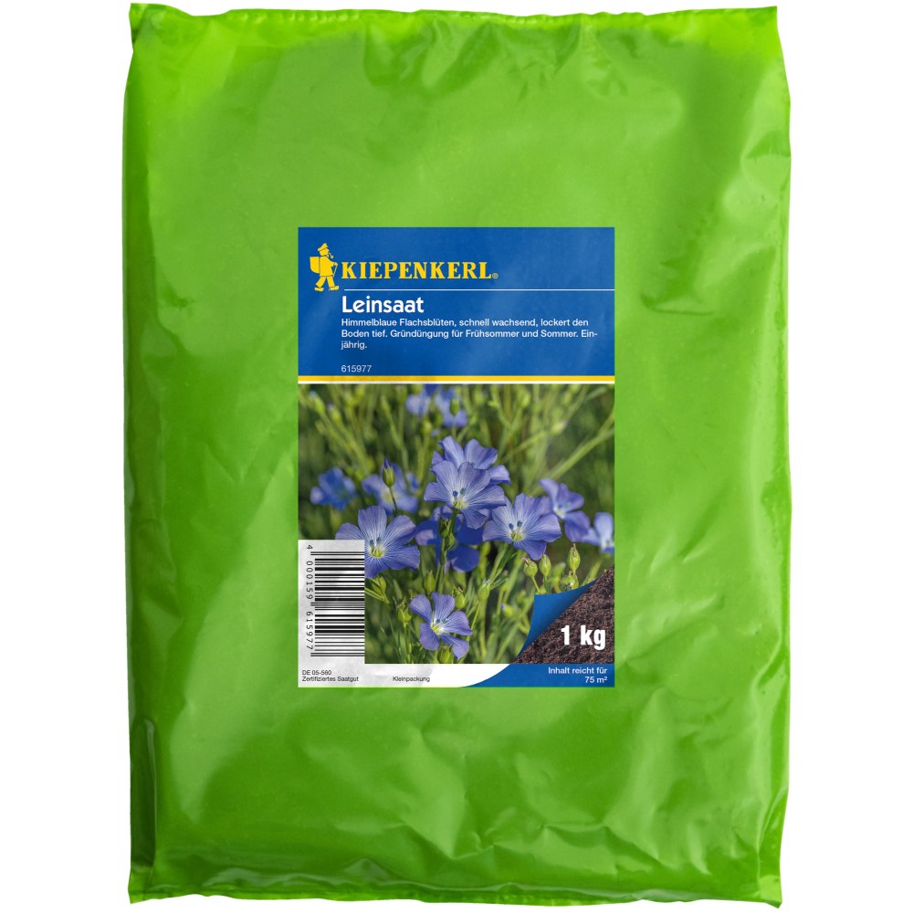 Seminte de in – 1 kg, cultura tehnica si acoperire verde, ajunge pentru 75 m², cu protectie germinatie