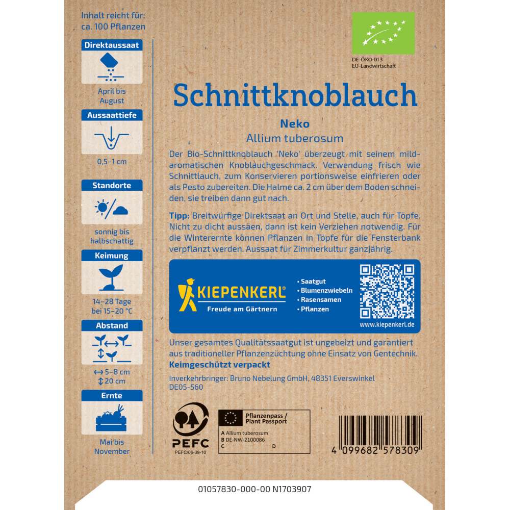 Seminte de usturoi chinezesc BIO – Neko, planta aromatica versatila, ajunge pentru 80 Plante, cu protectie germinatie