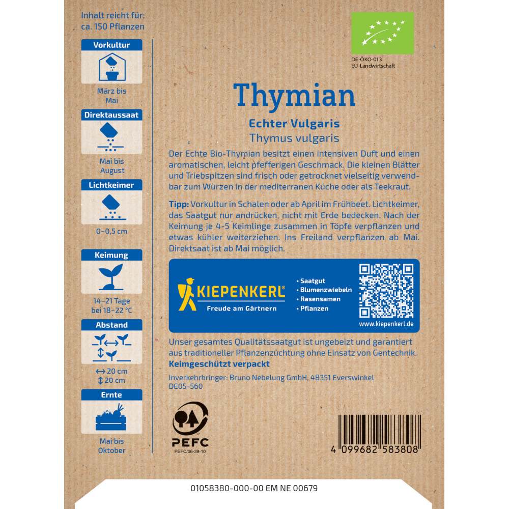 Seminte de cimbru BIO – Thymus vulgaris, ideala pentru condimente, ajunge pentru 150 Plante