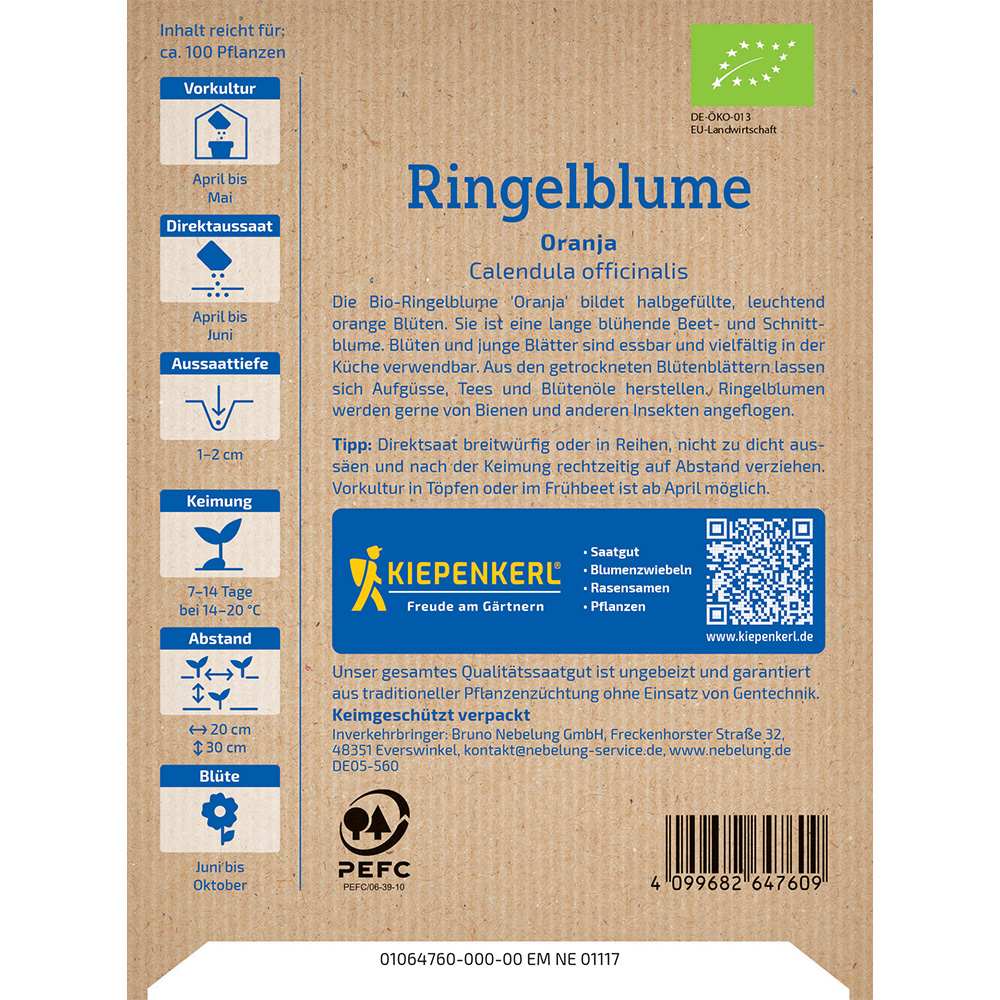 Seminte de galbenele Oranja Bio – flori portocalii vibrante, ajunge pentru 100 Plante