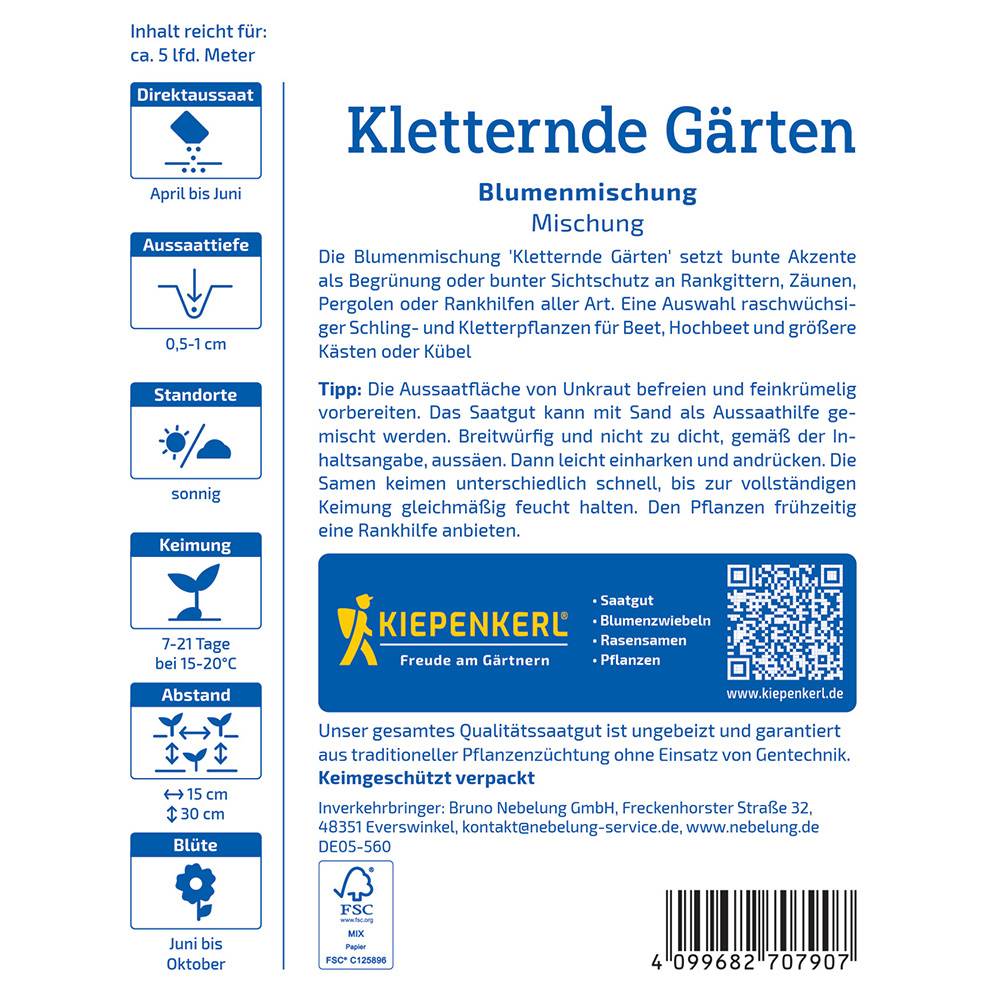 Seminte de flori pentru gradini cataratoare – crestere verticala, ajunge pentru 5 Metri Liniari