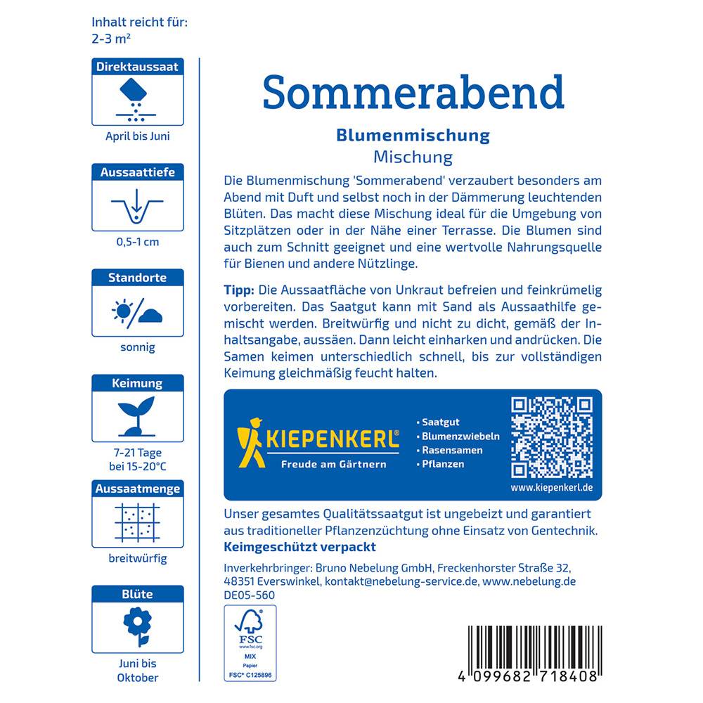 Seminte de flori de seara de vara – inflorire romantica, ajunge pentru 2 - 3 m²