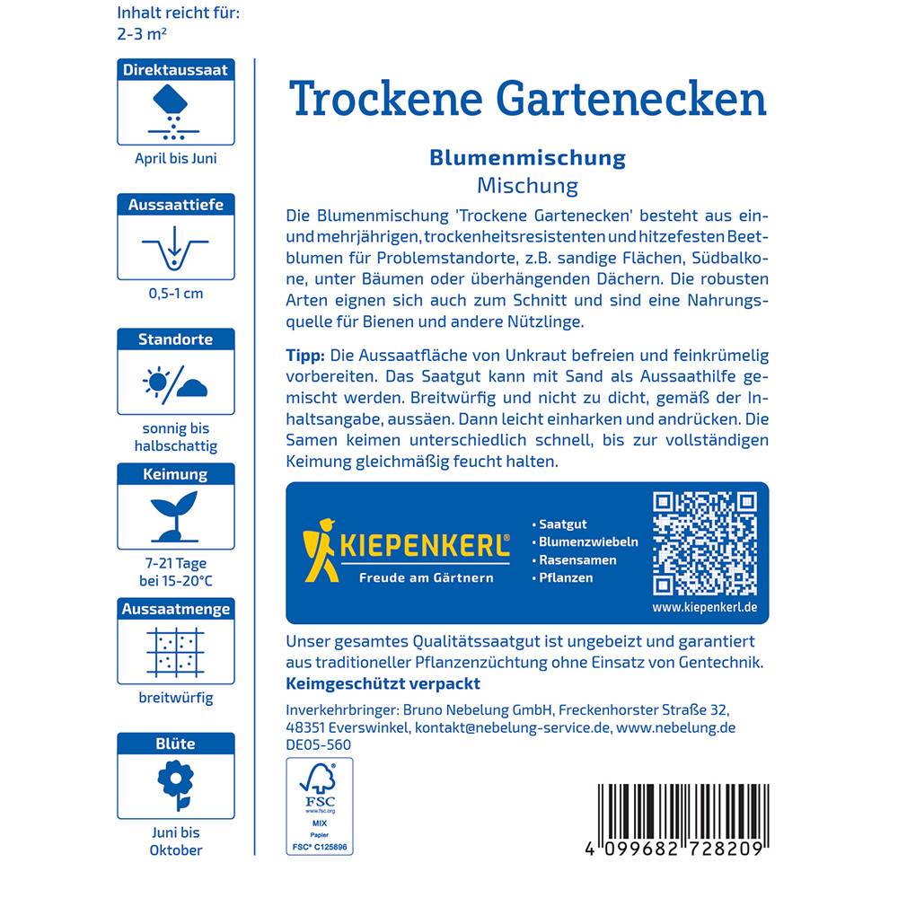 Seminte de flori pentru colturi uscate – toleranta la seceta, ajunge pentru 2 - 3 m²