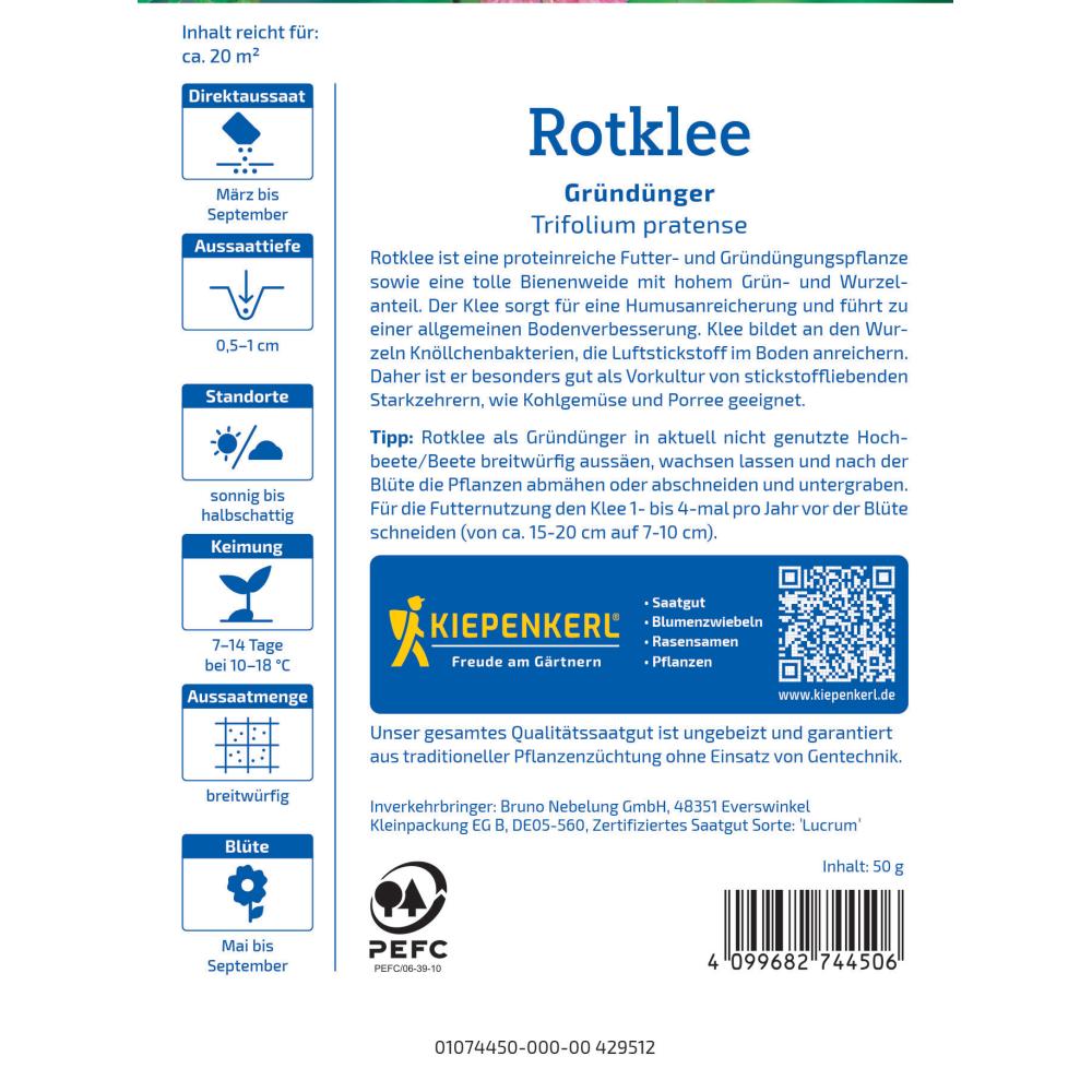 Seminte de trifoi rosu Wiesenklee – cultura furajera 1 kg, ajunge pentru 20 m²