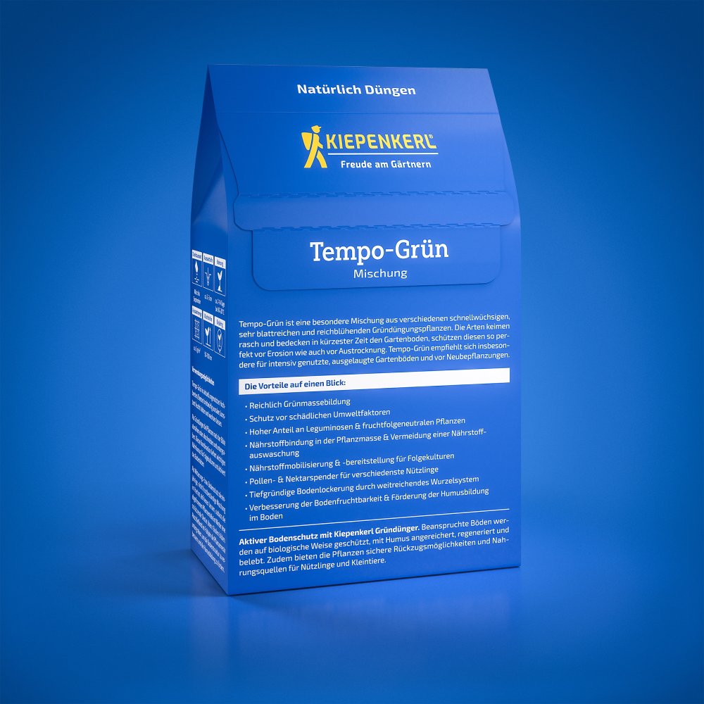 Tempo-Grun – 0,5 kg, amestec verde pentru sol sanatos si fertil, ajunge pentru 100 m², cu protectie germinatie