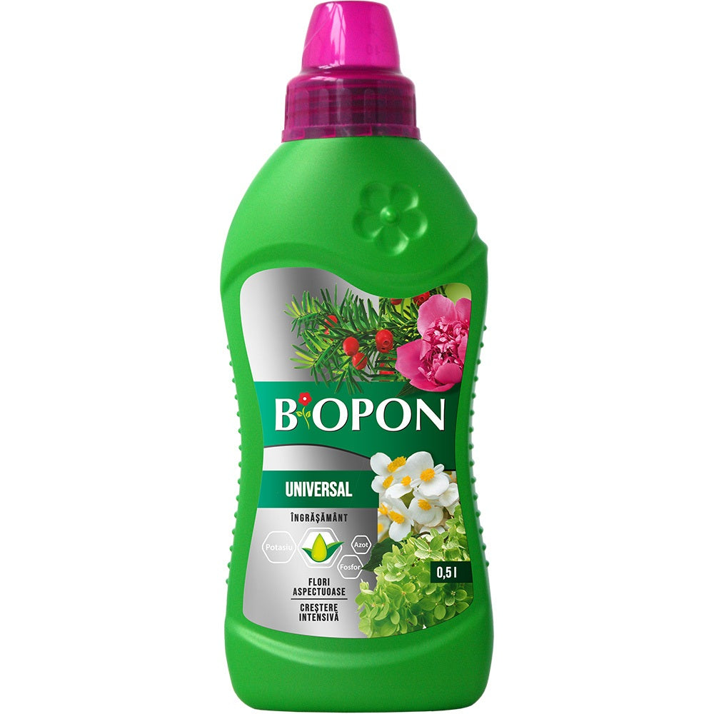Ingrasamant lichid universal BIOPON pentru plante de casa si gradina, 500 ml