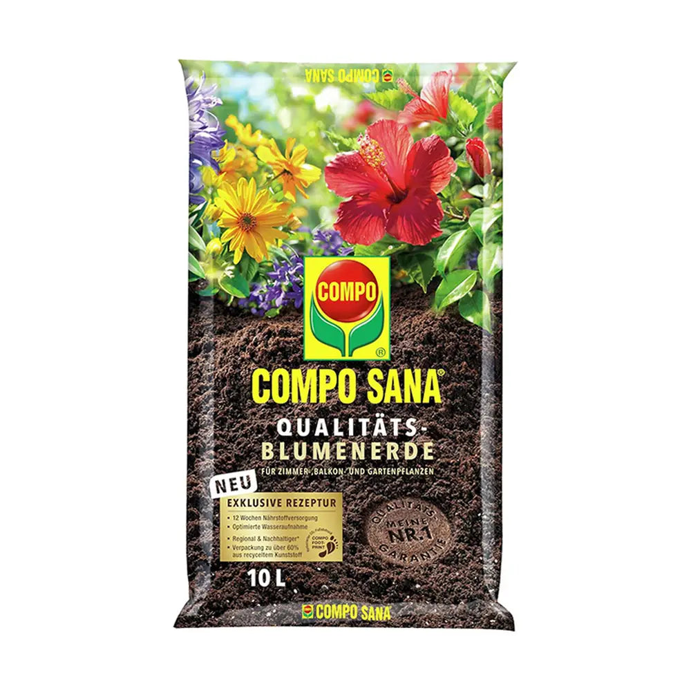 Pamant Compo Sana pentru flori de balcon si gradina 10 litri cu fertilizare 12 saptamani