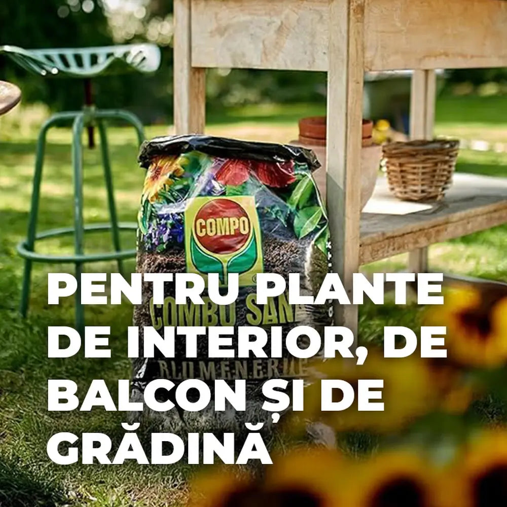 Pamant Compo Sana pentru flori de balcon si gradina 10 litri cu fertilizare 12 saptamani