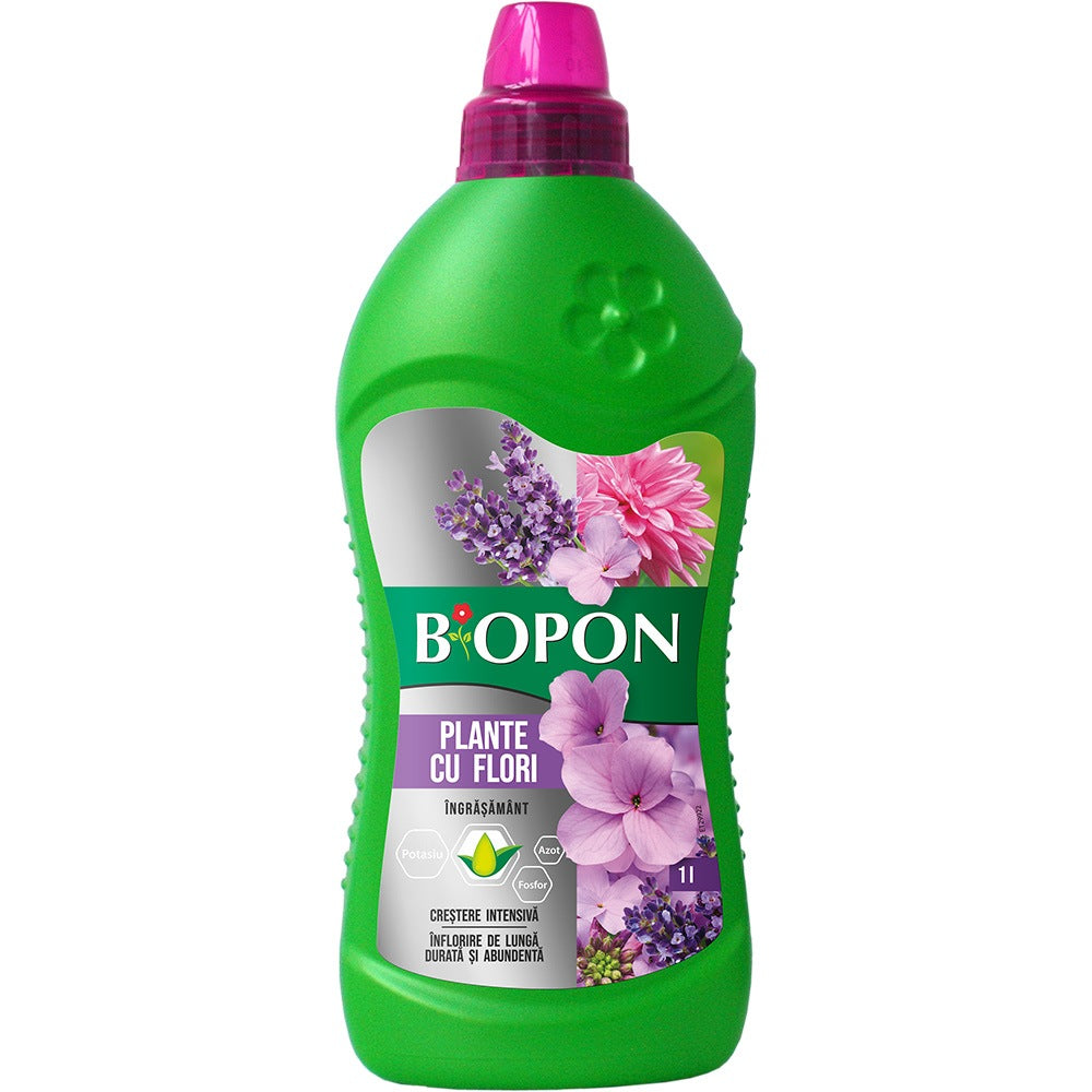 Ingrasamant lichid BIOPON pentru flori ornamentale, inflorire abundenta, 1 l
