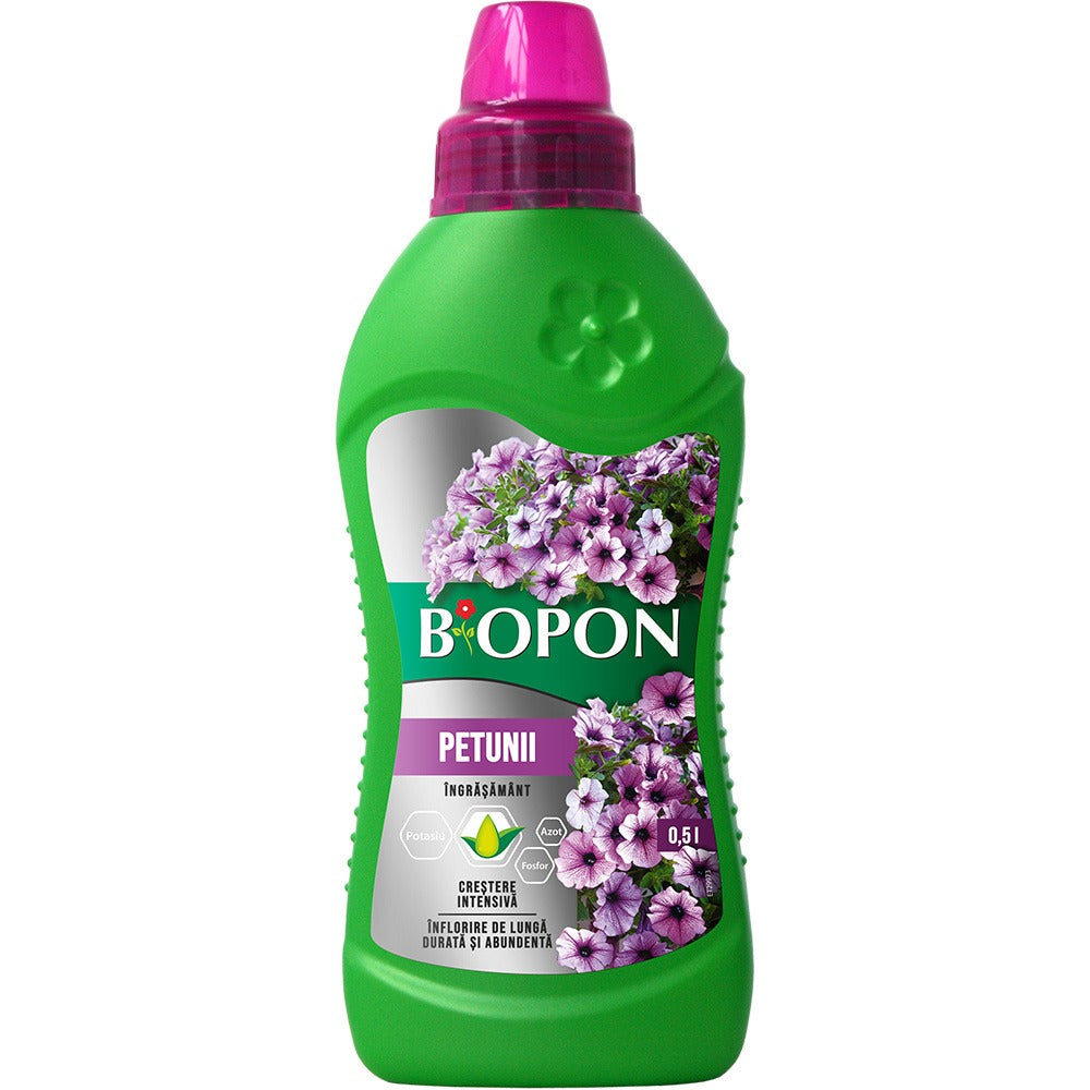 Ingrasamant lichid BIOPON pentru petunii si surfinii, flori intense si abundente, 500 ml