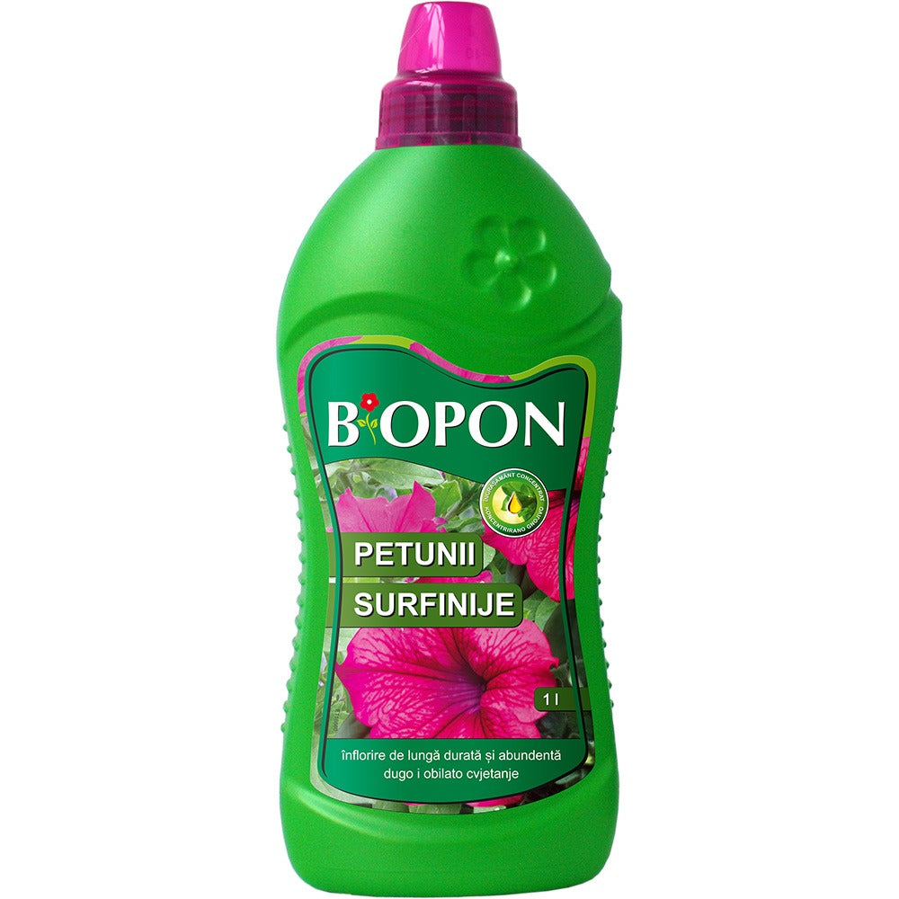 Ingrasamant lichid BIOPON pentru petunii si surfinii, flori intense si abundente, 1 l