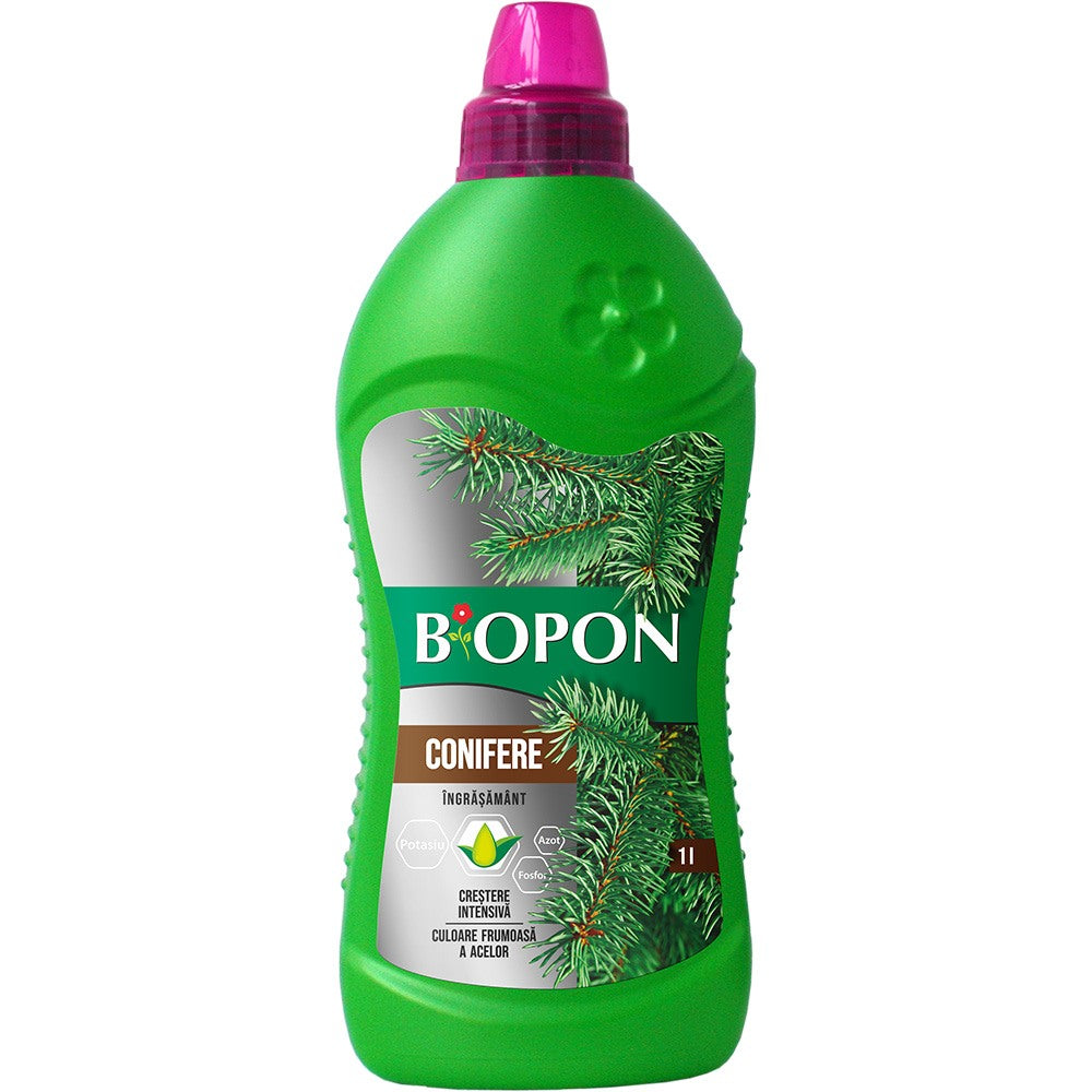 Ingrasamant lichid BIOPON pentru conifere, ace intens verzi si plante sanatoase, 1 l