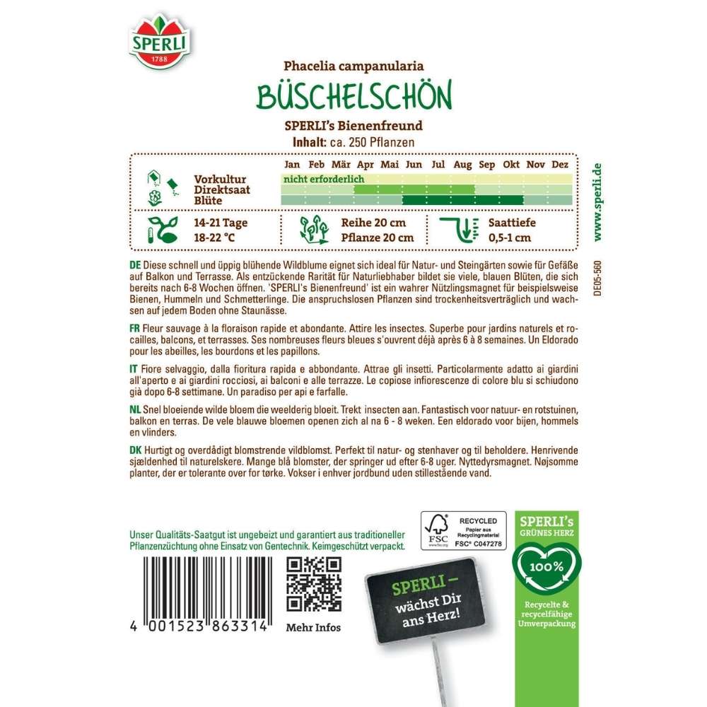 Seminte phacelia SPERLI Bienenfreund – atractant pentru albine