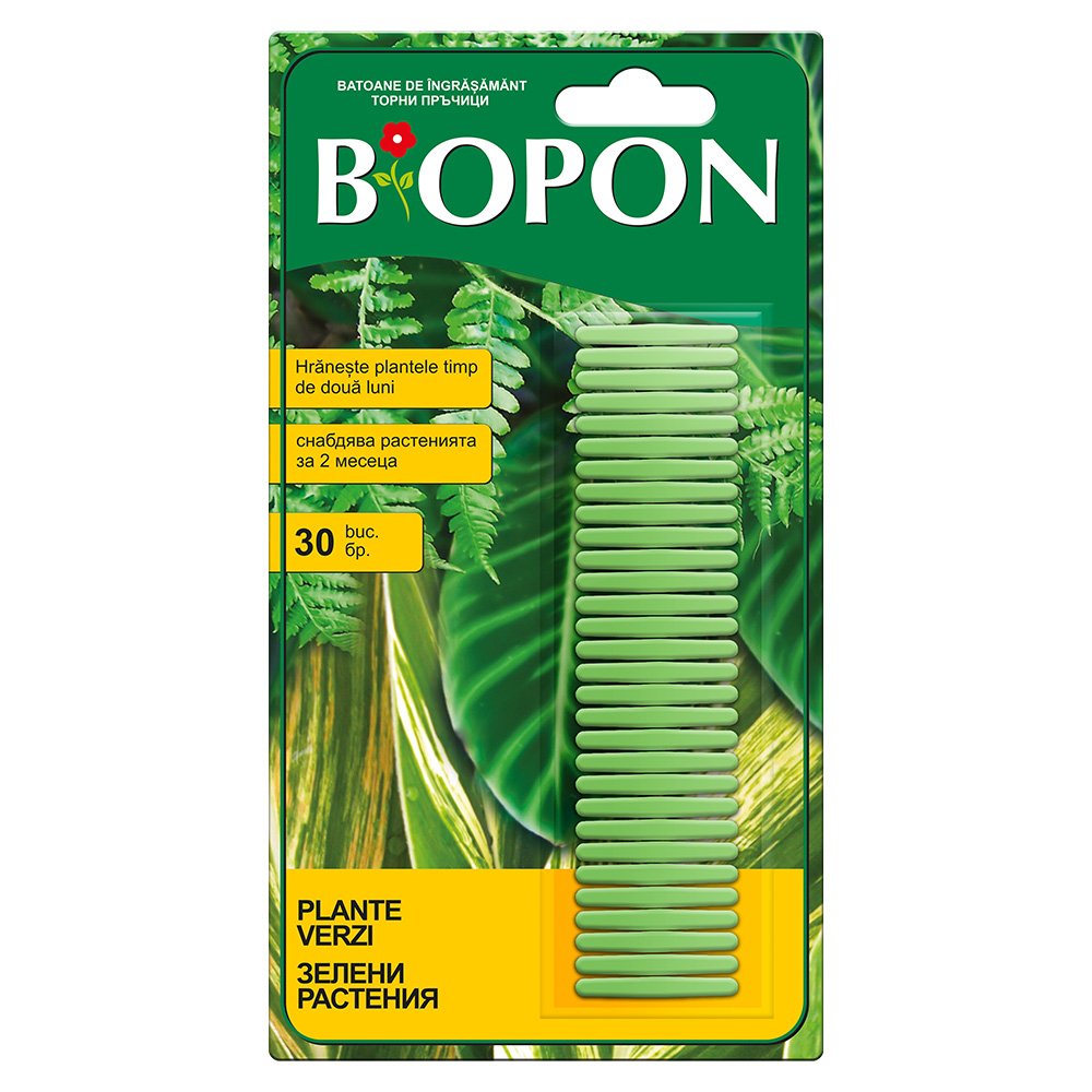 Ingrasamant BIOPON batoane pentru plante verzi, crestere sanatoasa