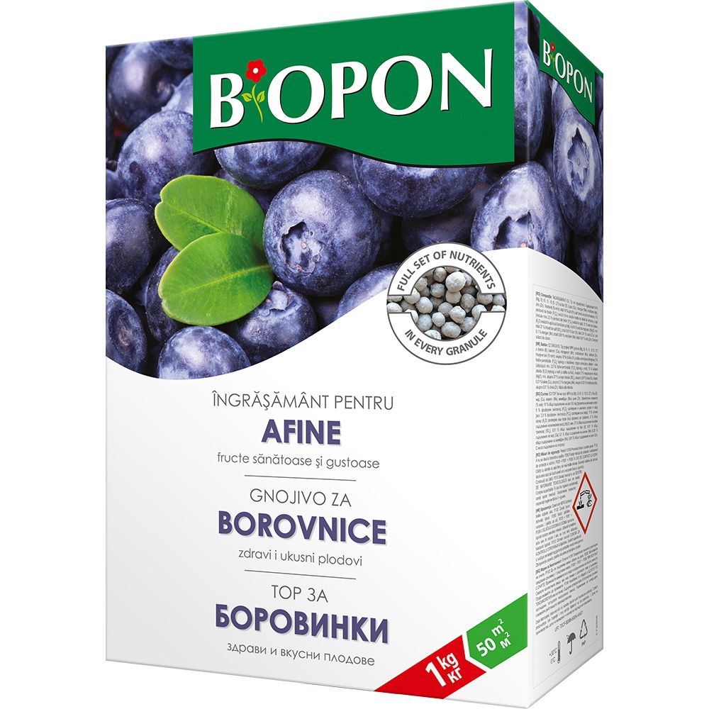 Ingrasamant granulat BIOPON pentru afine si plante acidofile, rodire abundenta si aciditate controlata, 1 kg