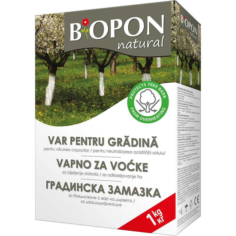 Var pentru gradina Biopon, protectie scoarta si corectare pH sol, 1 kg