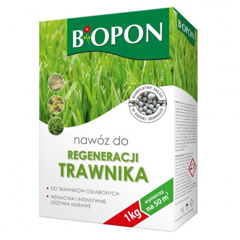 Ingrasamant granulat BIOPON 1 kg, pentru regenerare gazon, refacere rapida si crestere densa
