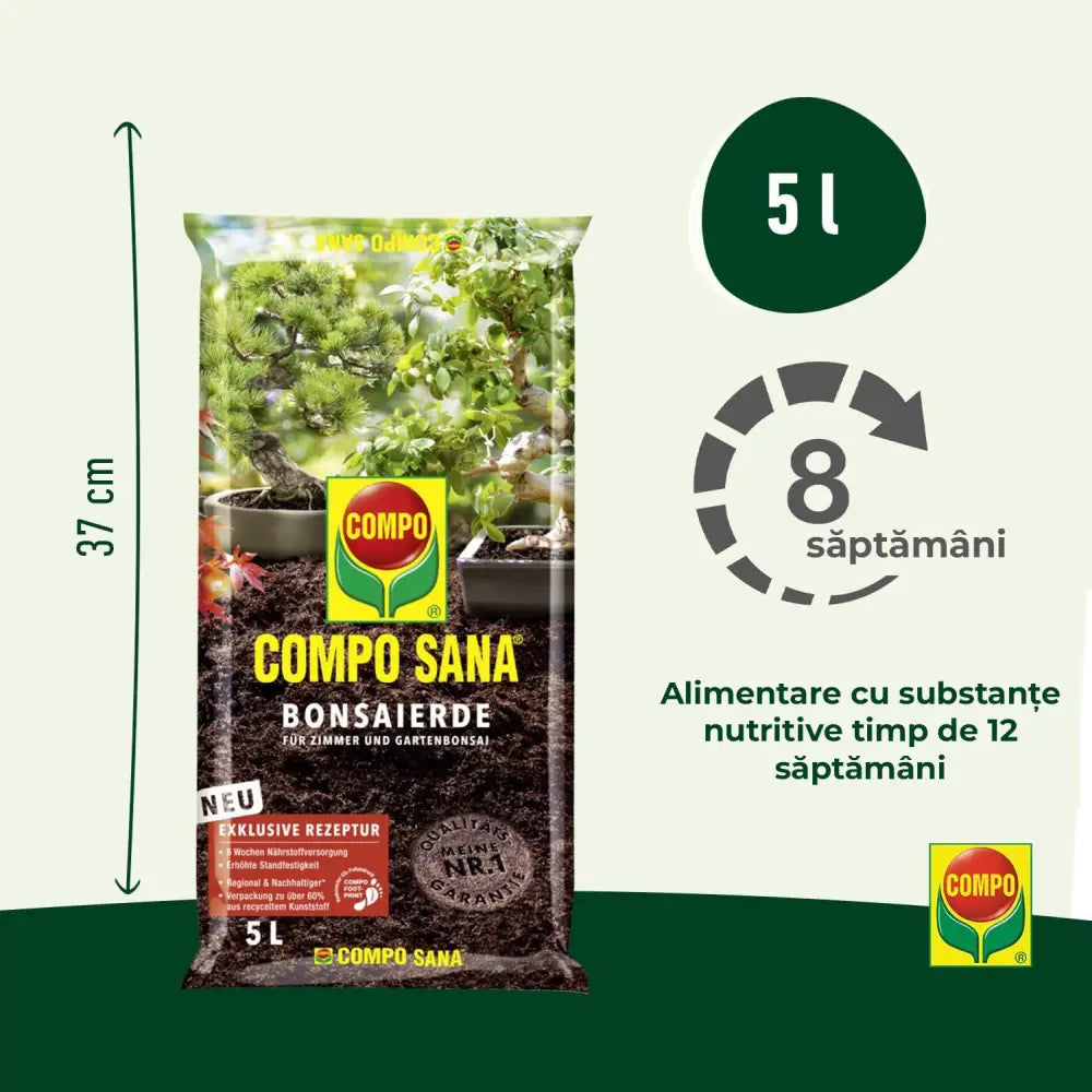 Pamant special Compo Sana pentru bonsai interior si exterior 5 litri cu fertilizare 8 saptamani