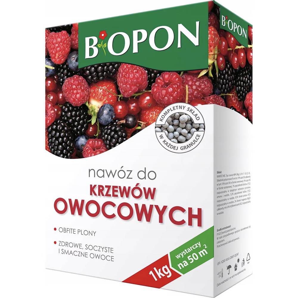 Ingrasamant granulat BIOPON pentru arbusti fructiferi, recolte bogate si fructe suculente, 1 kg