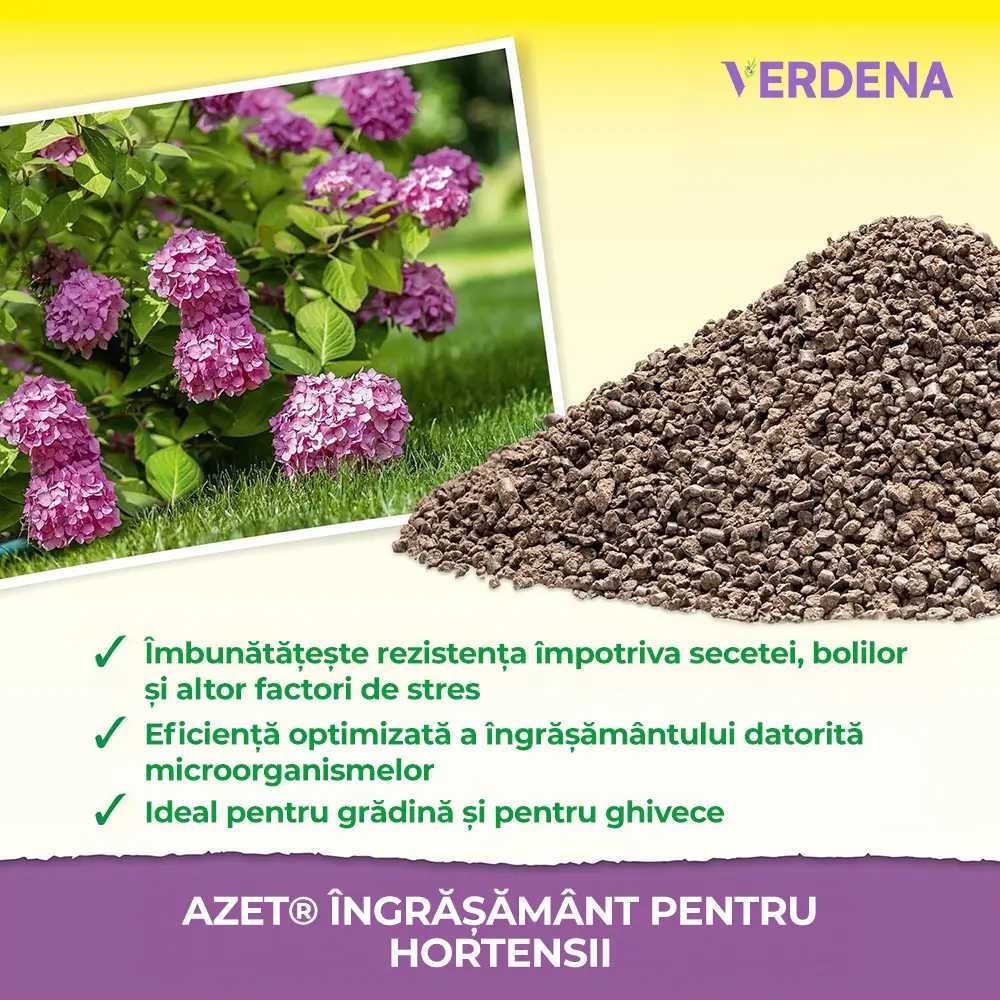 Ingrasamant organic Neudorff Azet pentru hortensii, camelii si bougainvillea 1.75 kg – inflorire intensa si radacini puternice