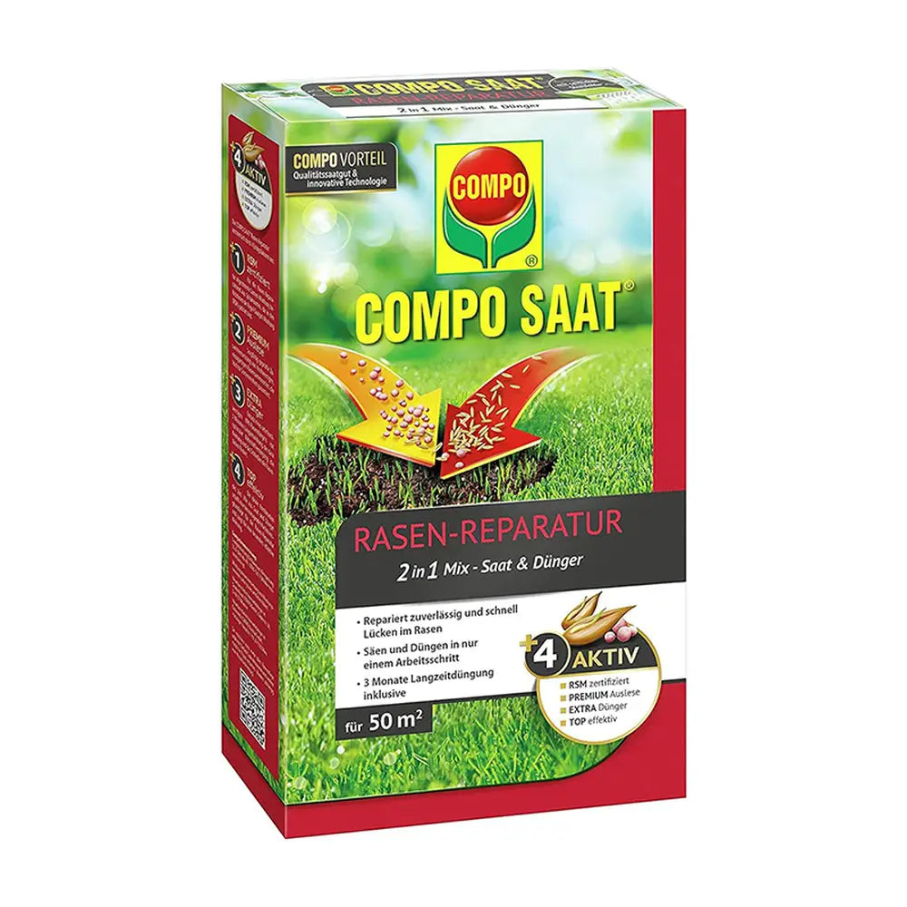 Compo Saat amestec 2in1 pentru insamantare gazon si fertilizare – 1.2 kg pentru 50 mp