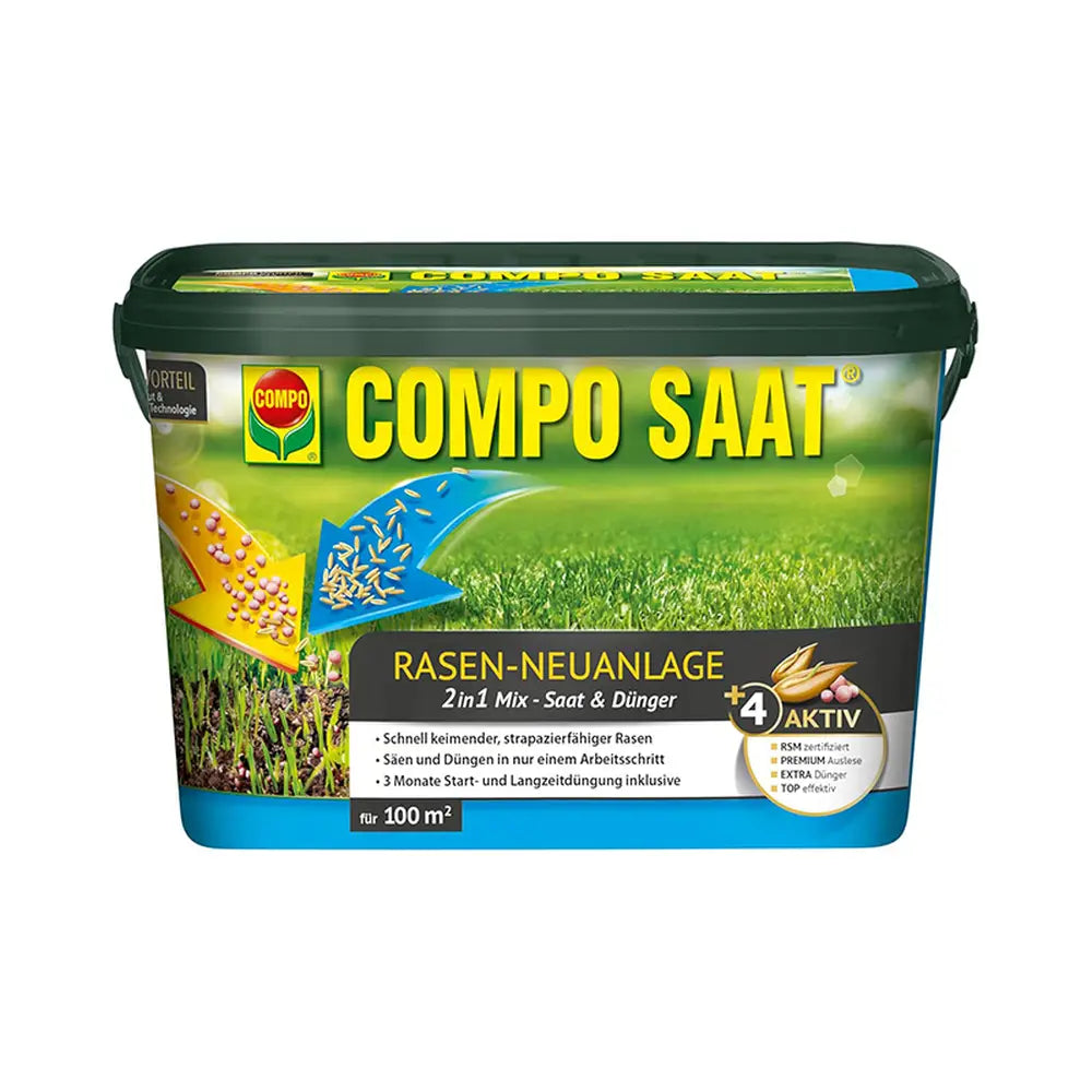 Compo Saat amestec 2in1 pentru insamantare gazon si fertilizare – 2.2 kg pentru 100 mp