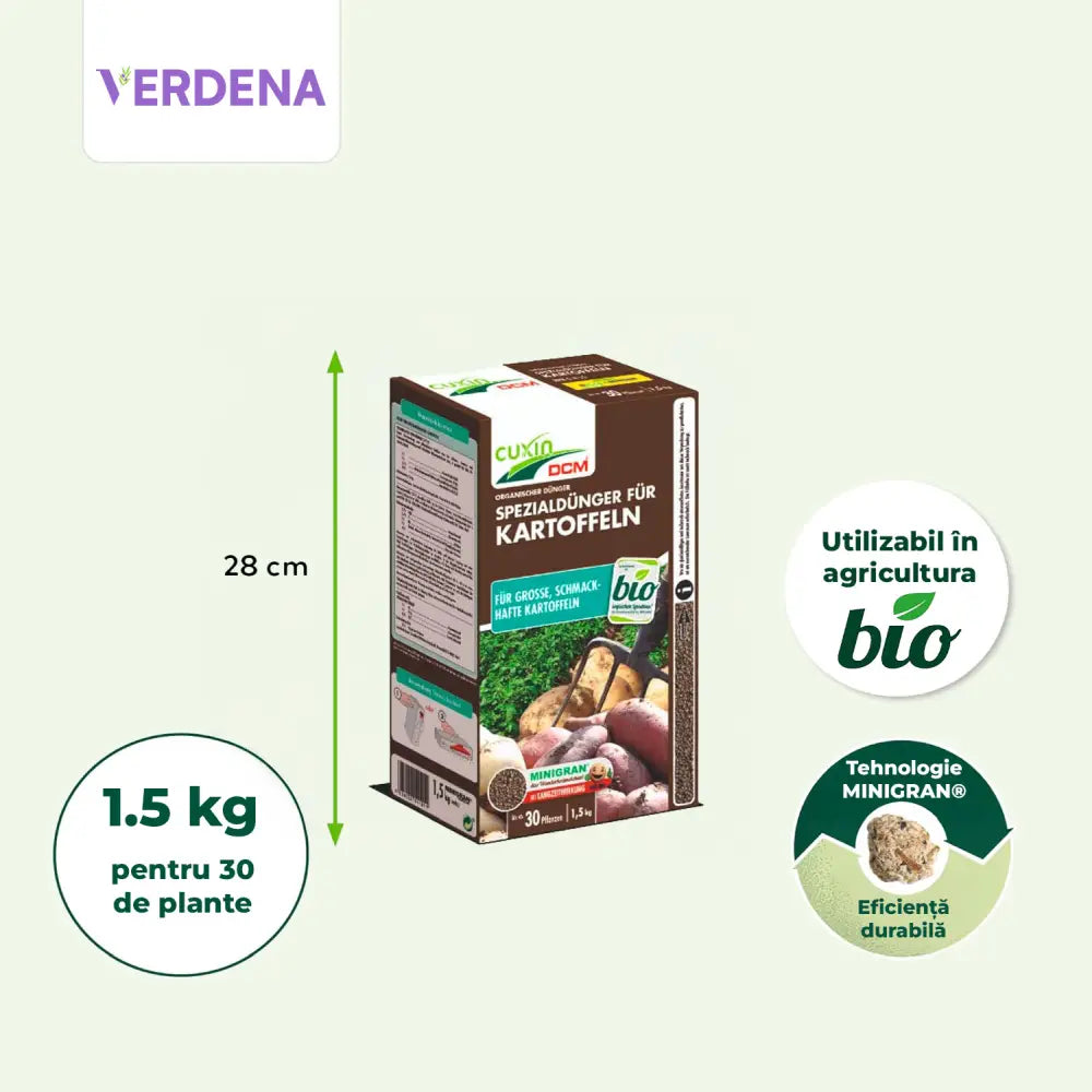 Ingrasamant organic Cuxin DCM pentru cartofi 1.5 kg cu tehnologie Minigran pentru 30 mp