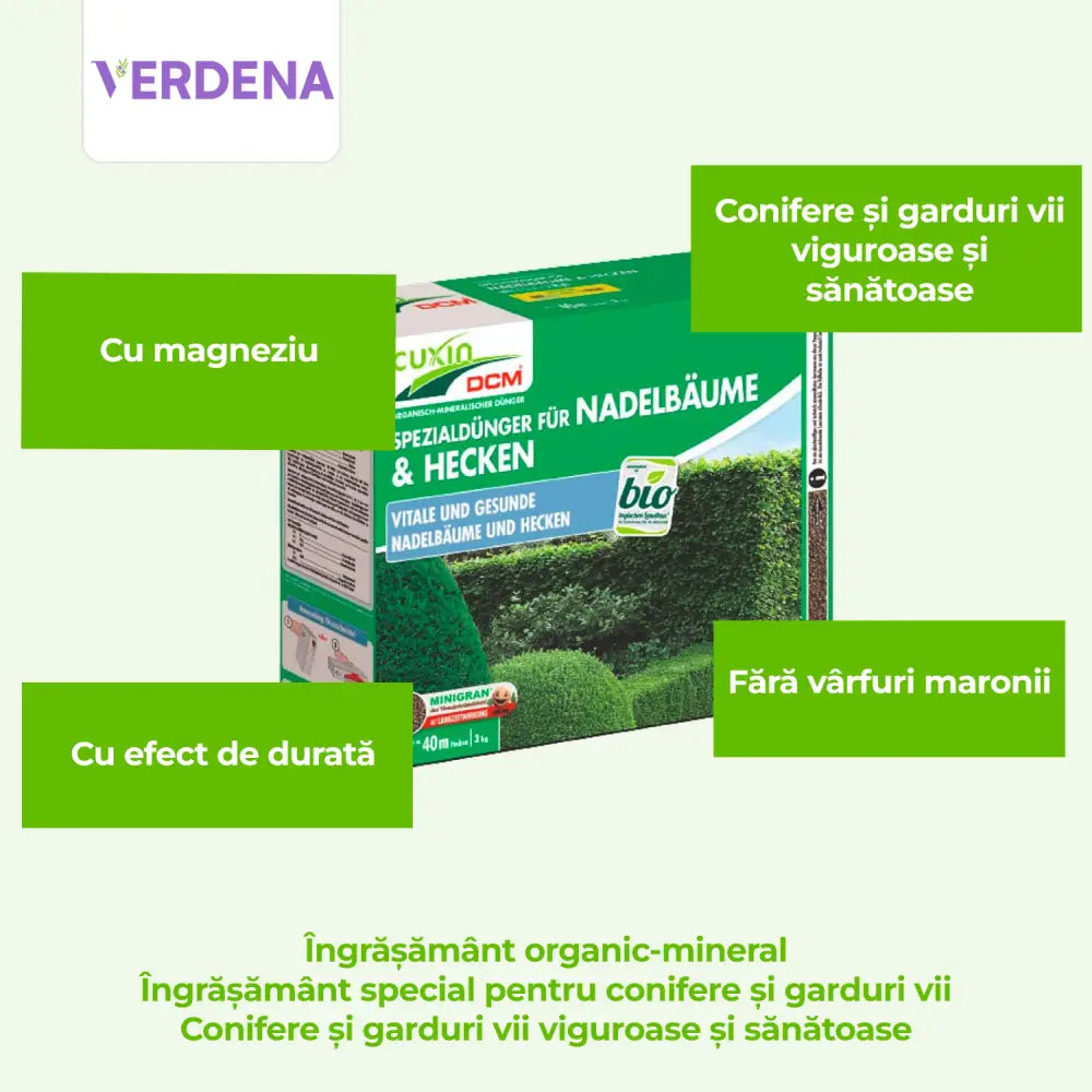 Ingrasamant conifere si gard viu Cuxin DCM cu magneziu si eliberare lenta 1.5 kg