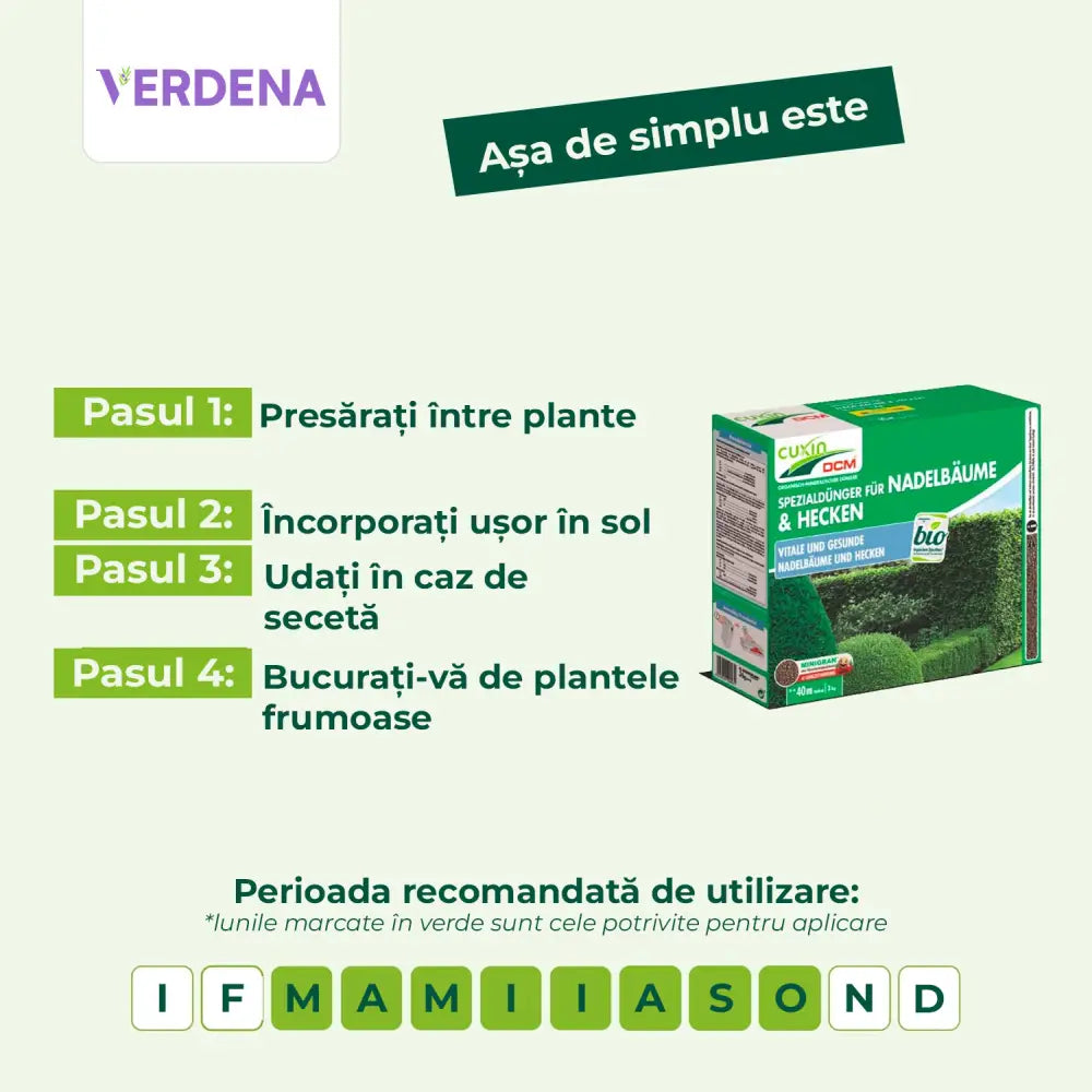 Ingrasamant conifere si gard viu Cuxin DCM cu magneziu si eliberare lenta 1.5 kg