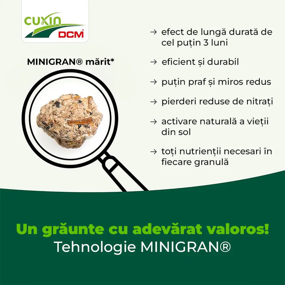 Ingrasamant special Cuxin DCM pentru conifere si gard viu 3 kg cu tehnologie Minigran si actiune de lunga durata